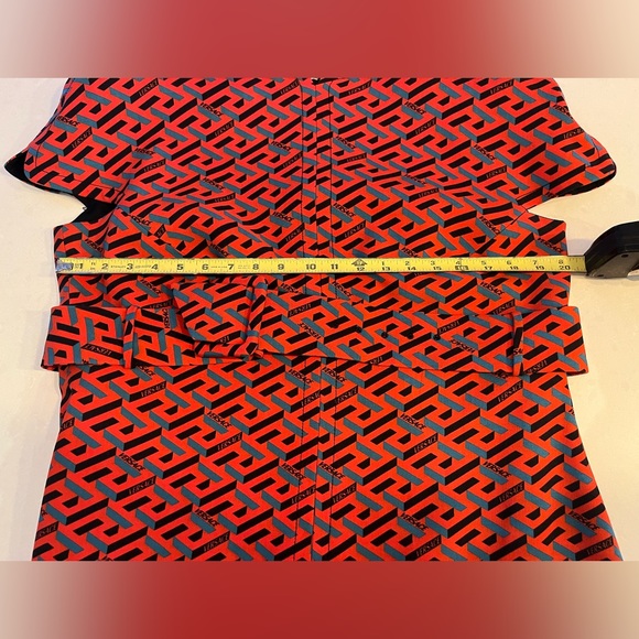 **SOLD** Versace La Greca Monogram Print Belted Wool Mini Dress, - Picture 10 of 13